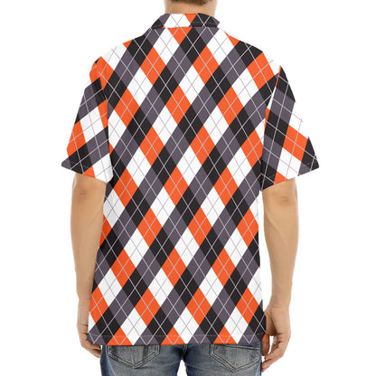 Halloween Party Argyle Pattern Print Aloha Shirt
