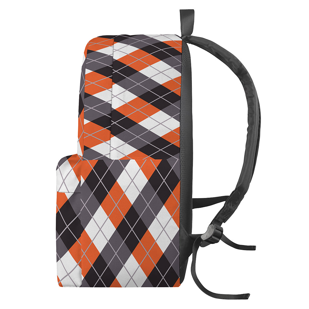 Halloween Party Argyle Pattern Print Backpack