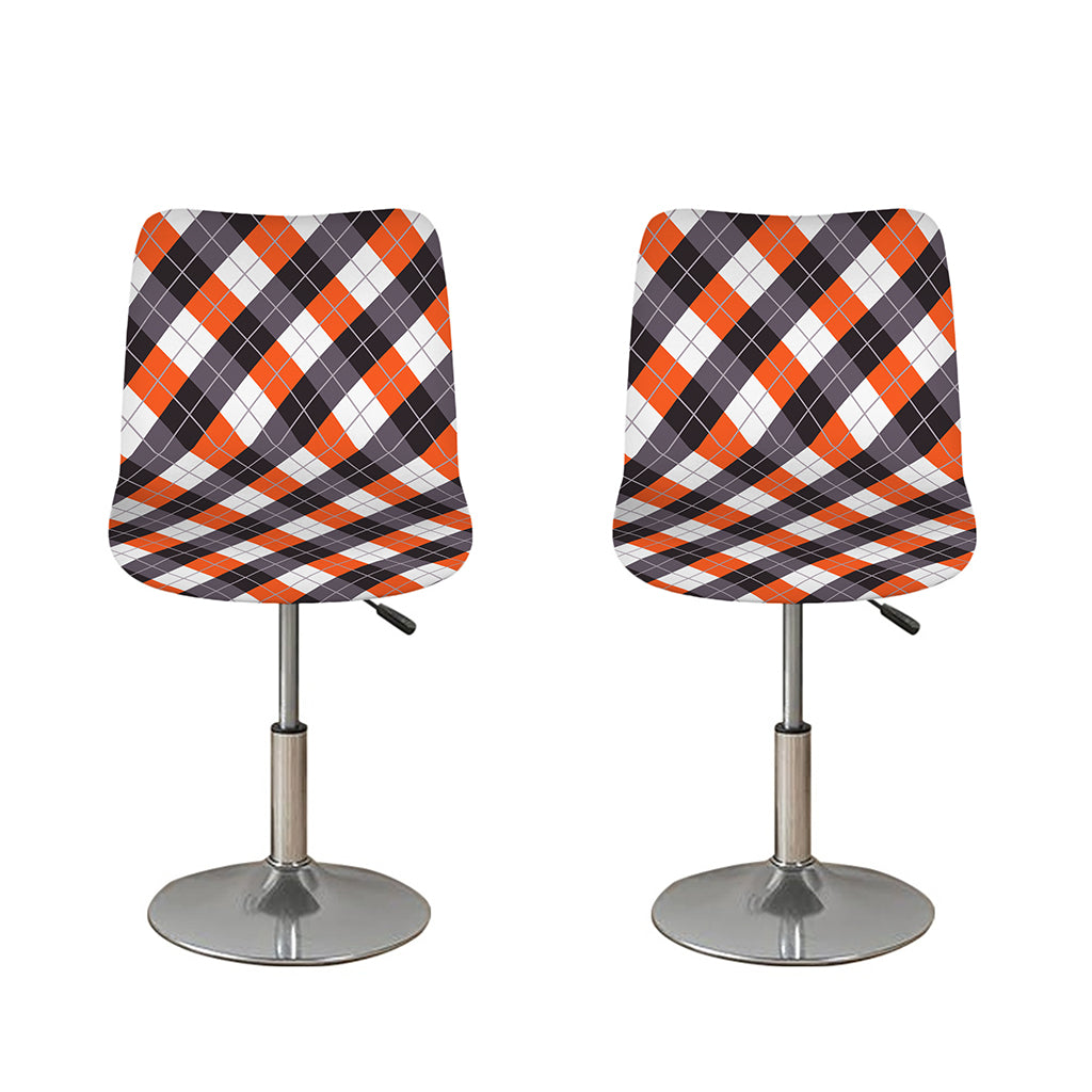 Halloween Party Argyle Pattern Print Bar Stool Covers