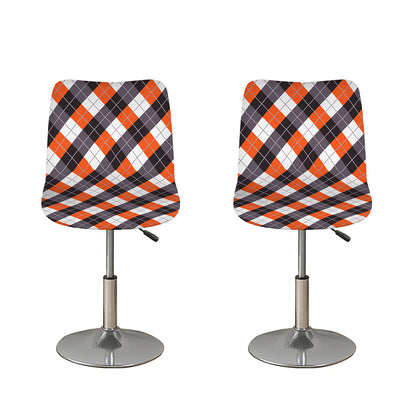 Halloween Party Argyle Pattern Print Bar Stool Covers