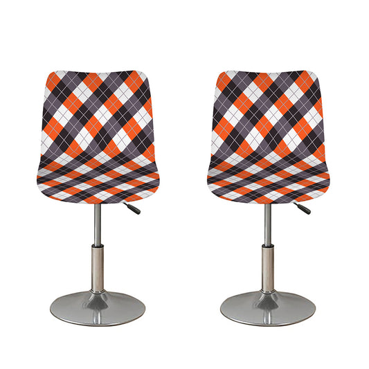 Halloween Party Argyle Pattern Print Bar Stool Covers