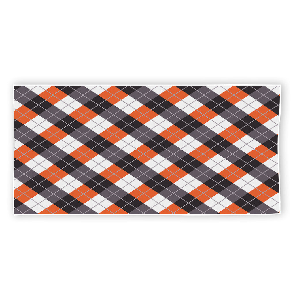 Halloween Party Argyle Pattern Print Beach Towel