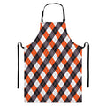 Halloween Party Argyle Pattern Print Bib Apron With Pocket