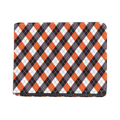 Halloween Party Argyle Pattern Print Bifold Wallet