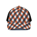Halloween Party Argyle Pattern Print Black Mesh Trucker Hat
