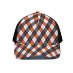 Halloween Party Argyle Pattern Print Black Mesh Trucker Cap