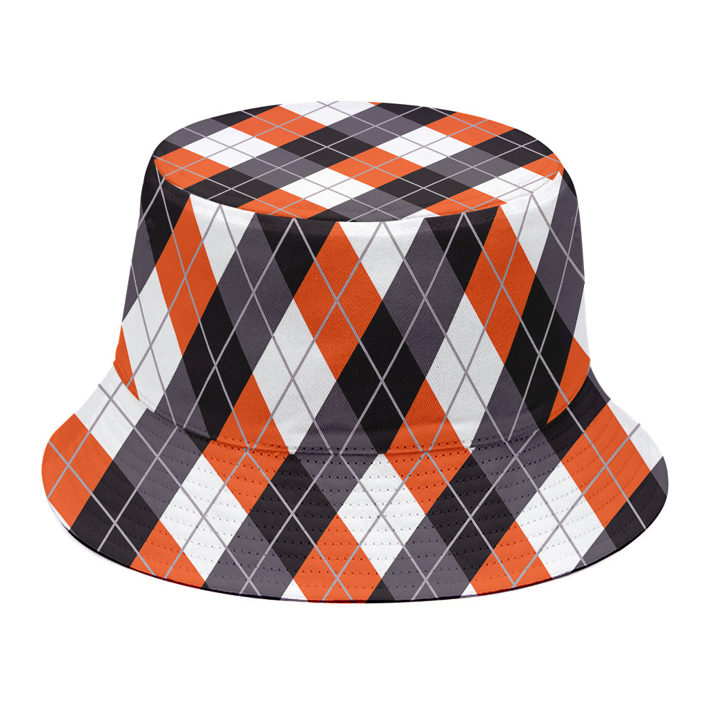 Halloween Party Argyle Pattern Print Bucket Hat