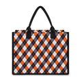 Halloween Party Argyle Pattern Print Canvas Tote Bag