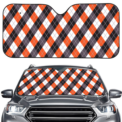 Halloween Party Argyle Pattern Print Car Windshield Sun Shade
