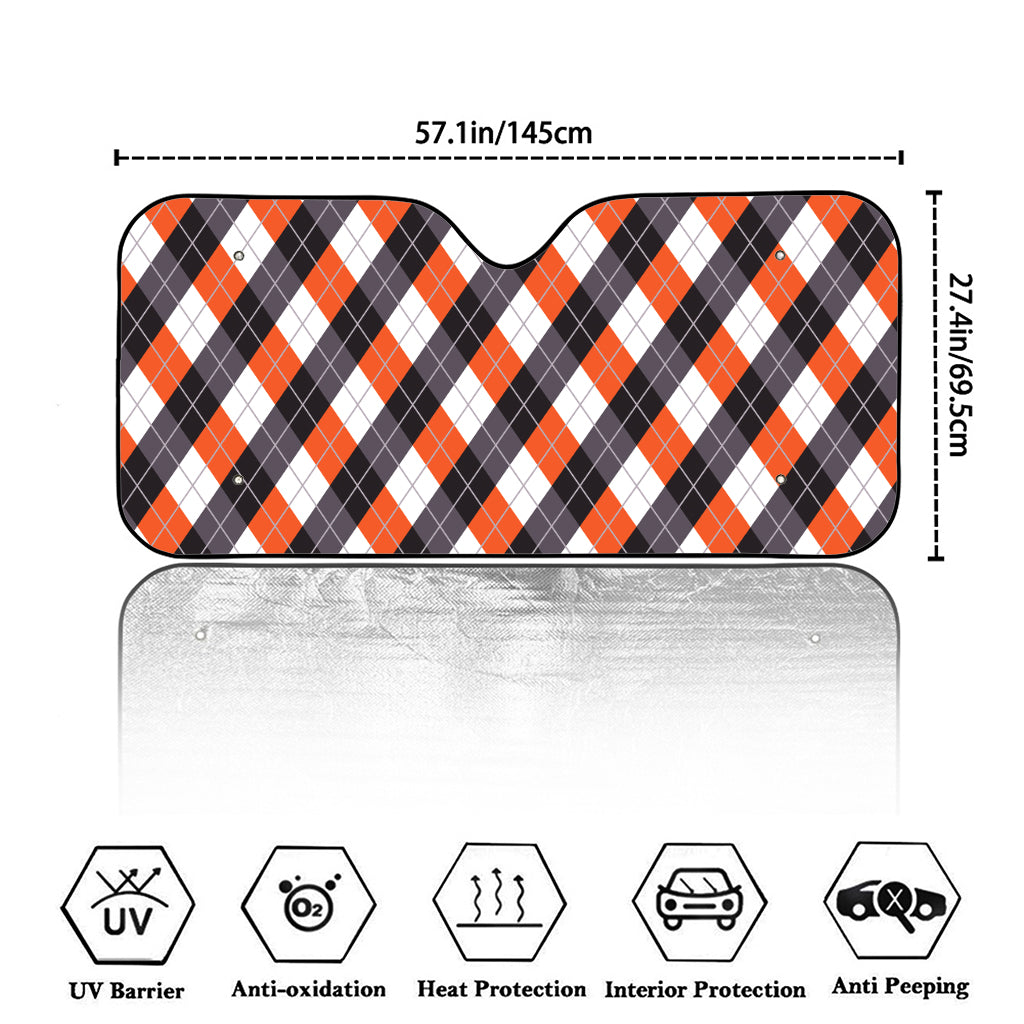 Halloween Party Argyle Pattern Print Car Windshield Sun Shade