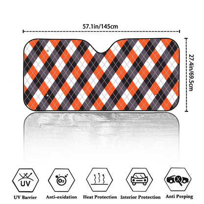 Halloween Party Argyle Pattern Print Car Windshield Sun Shade