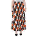 Halloween Party Argyle Pattern Print Chiffon Maxi Skirt