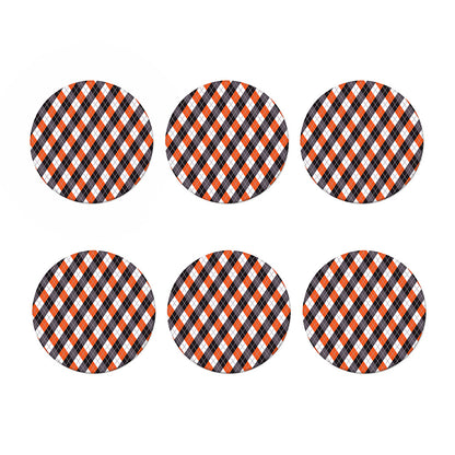 Halloween Party Argyle Pattern Print Coaster Set