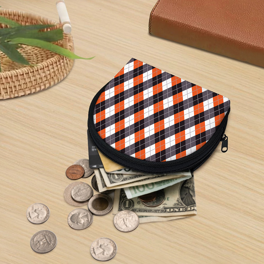 Halloween Party Argyle Pattern Print Coin Purse