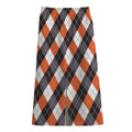 Halloween Party Argyle Pattern Print Cotton Front Slit Maxi Skirt