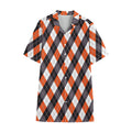 Halloween Party Argyle Pattern Print Cotton Hawaiian Shirt