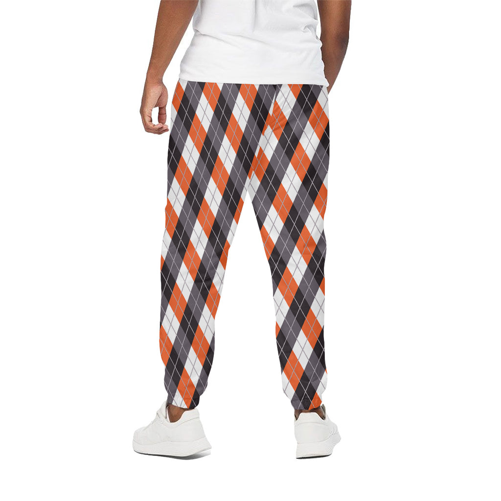 Halloween Party Argyle Pattern Print Cotton Pants