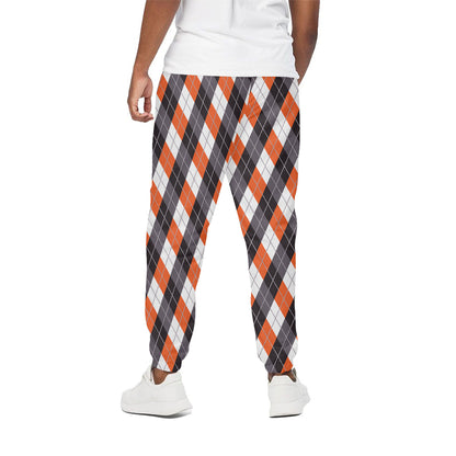Halloween Party Argyle Pattern Print Cotton Pants