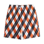 Halloween Party Argyle Pattern Print Cotton Shorts