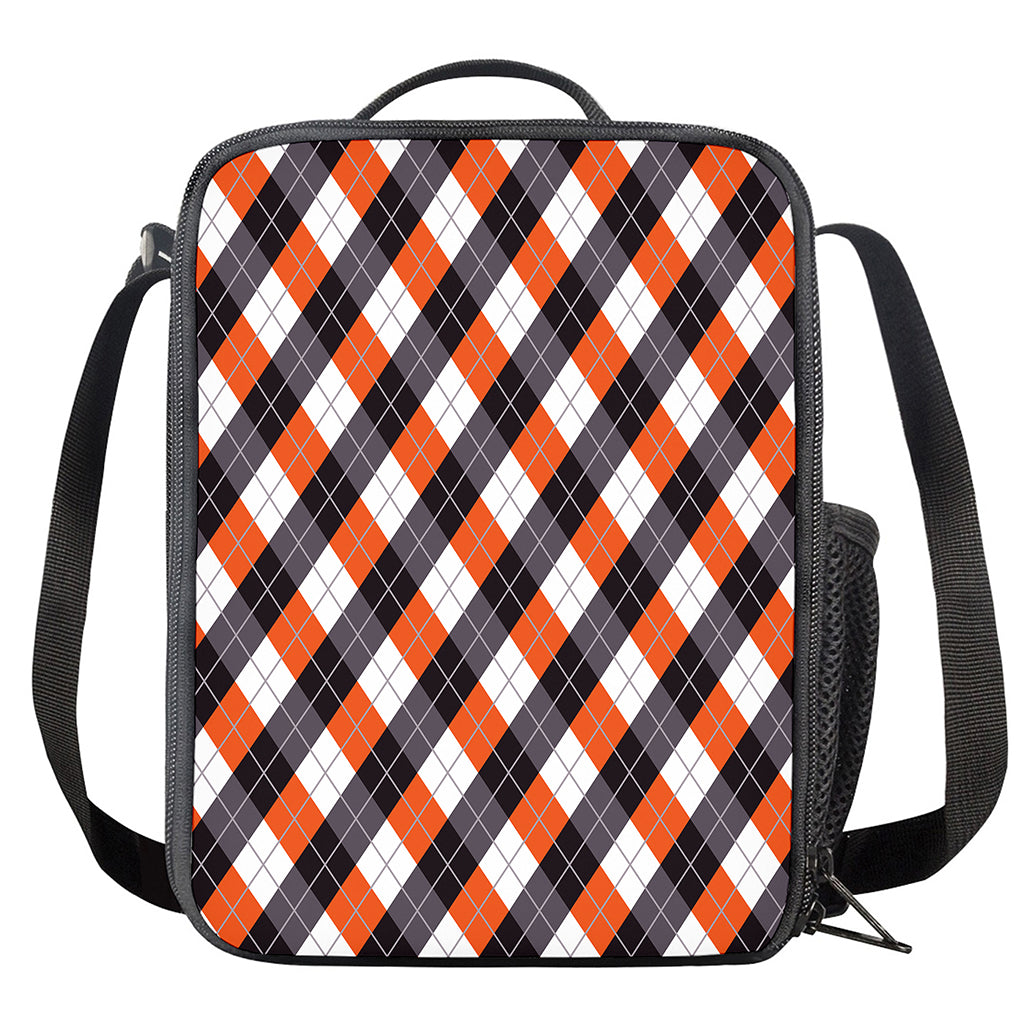Halloween Party Argyle Pattern Print Crossbody Lunch Bag