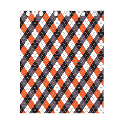 Halloween Party Argyle Pattern Print Curtain