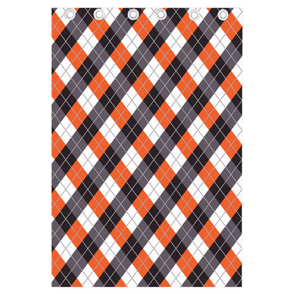 Halloween Party Argyle Pattern Print Curtain