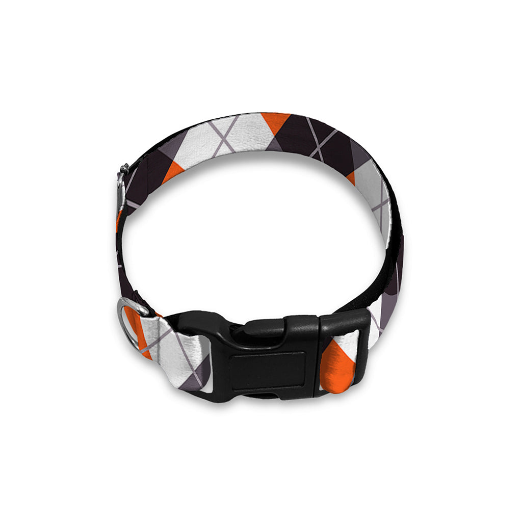 Halloween Party Argyle Pattern Print Dog Collar