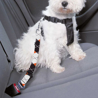 Halloween Party Argyle Pattern Print Dog Seat Belt