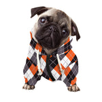 Halloween Party Argyle Pattern Print Dog Zip Up Hoodie
