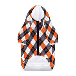 Halloween Party Argyle Pattern Print Dog Zip Up Hoodie