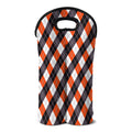Halloween Party Argyle Pattern Print Double Neoprene Wine Tote