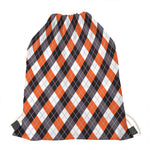 Halloween Party Argyle Pattern Print Drawstring Bag