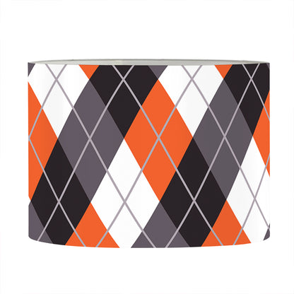 Halloween Party Argyle Pattern Print Drum Lamp Shade