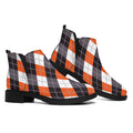Halloween Party Argyle Pattern Print Flat Ankle Boots
