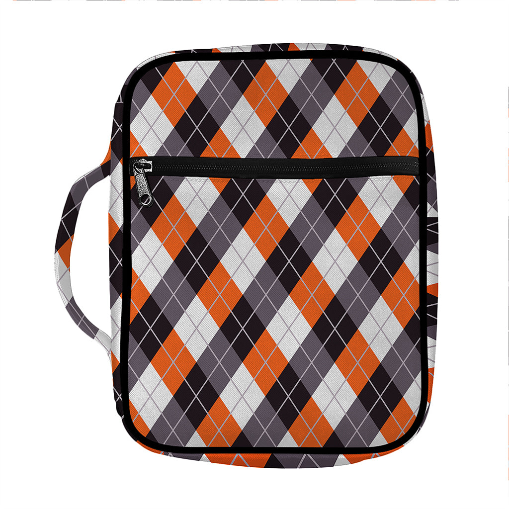 Halloween Party Argyle Pattern Print Front Pocket Bible Bag