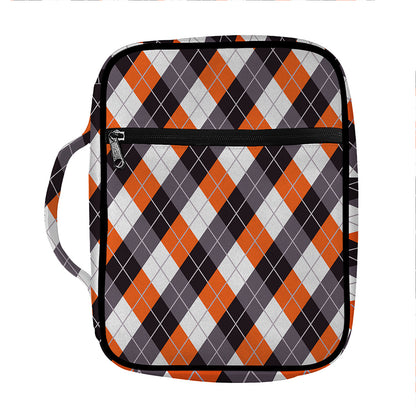Halloween Party Argyle Pattern Print Front Pocket Bible Bag