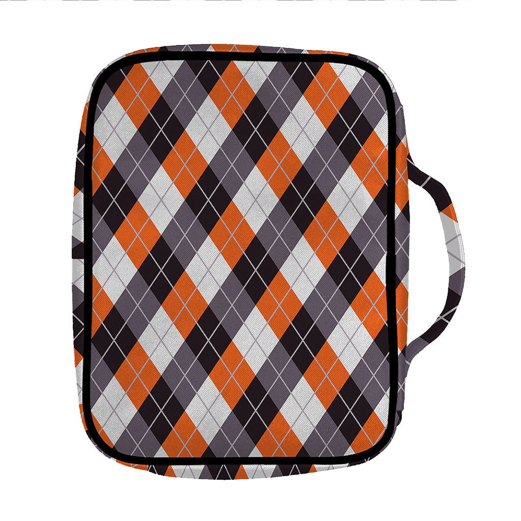 Halloween Party Argyle Pattern Print Front Pocket Bible Bag