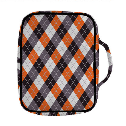 Halloween Party Argyle Pattern Print Front Pocket Bible Bag