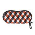 Halloween Party Argyle Pattern Print Glasses Case