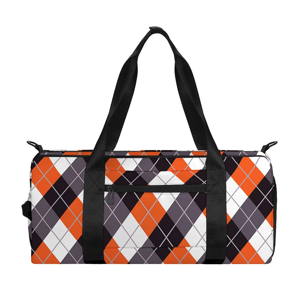 Halloween Party Argyle Pattern Print Gym Bag