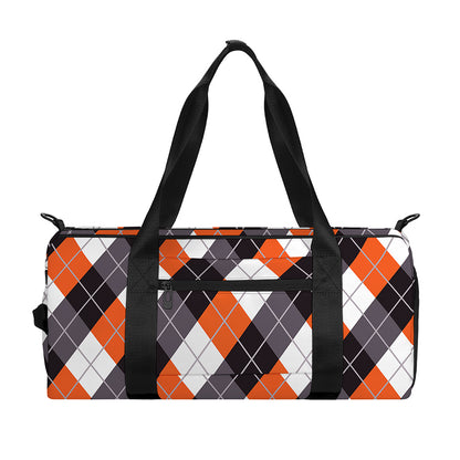 Halloween Party Argyle Pattern Print Gym Bag