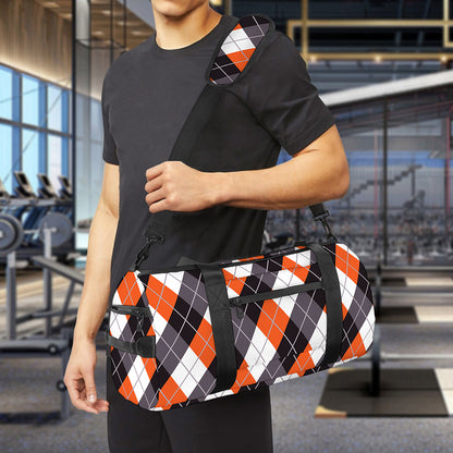 Halloween Party Argyle Pattern Print Gym Bag