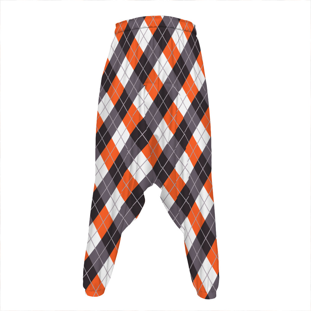 Halloween Party Argyle Pattern Print Hammer Pants