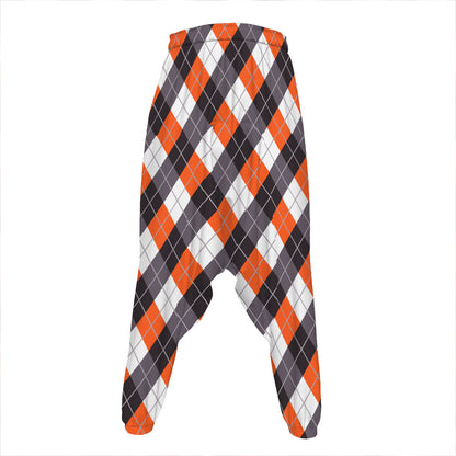 Halloween Party Argyle Pattern Print Hammer Pants