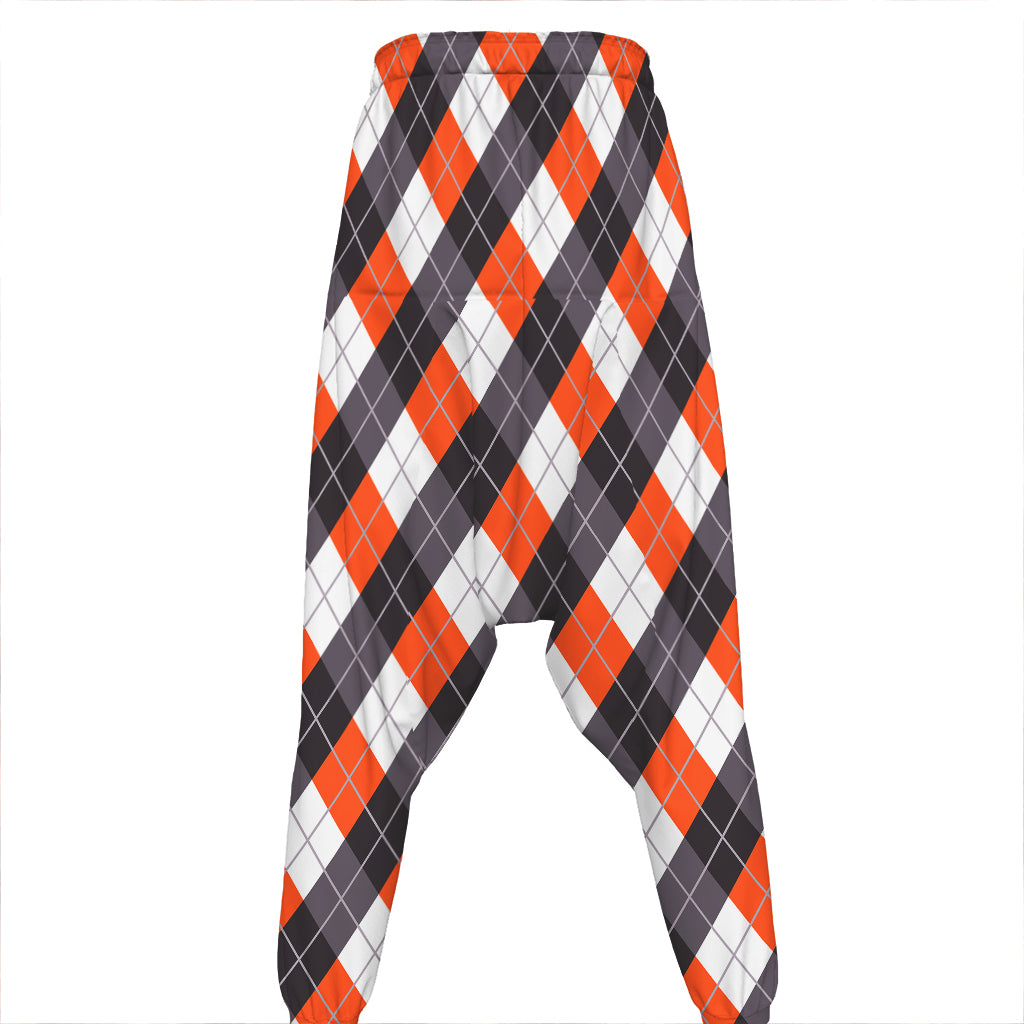 Halloween Party Argyle Pattern Print Hammer Pants