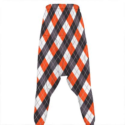 Halloween Party Argyle Pattern Print Hammer Pants