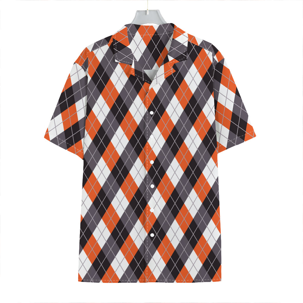 Halloween Party Argyle Pattern Print Hawaiian Shirt