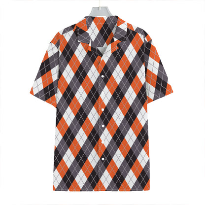Halloween Party Argyle Pattern Print Hawaiian Shirt