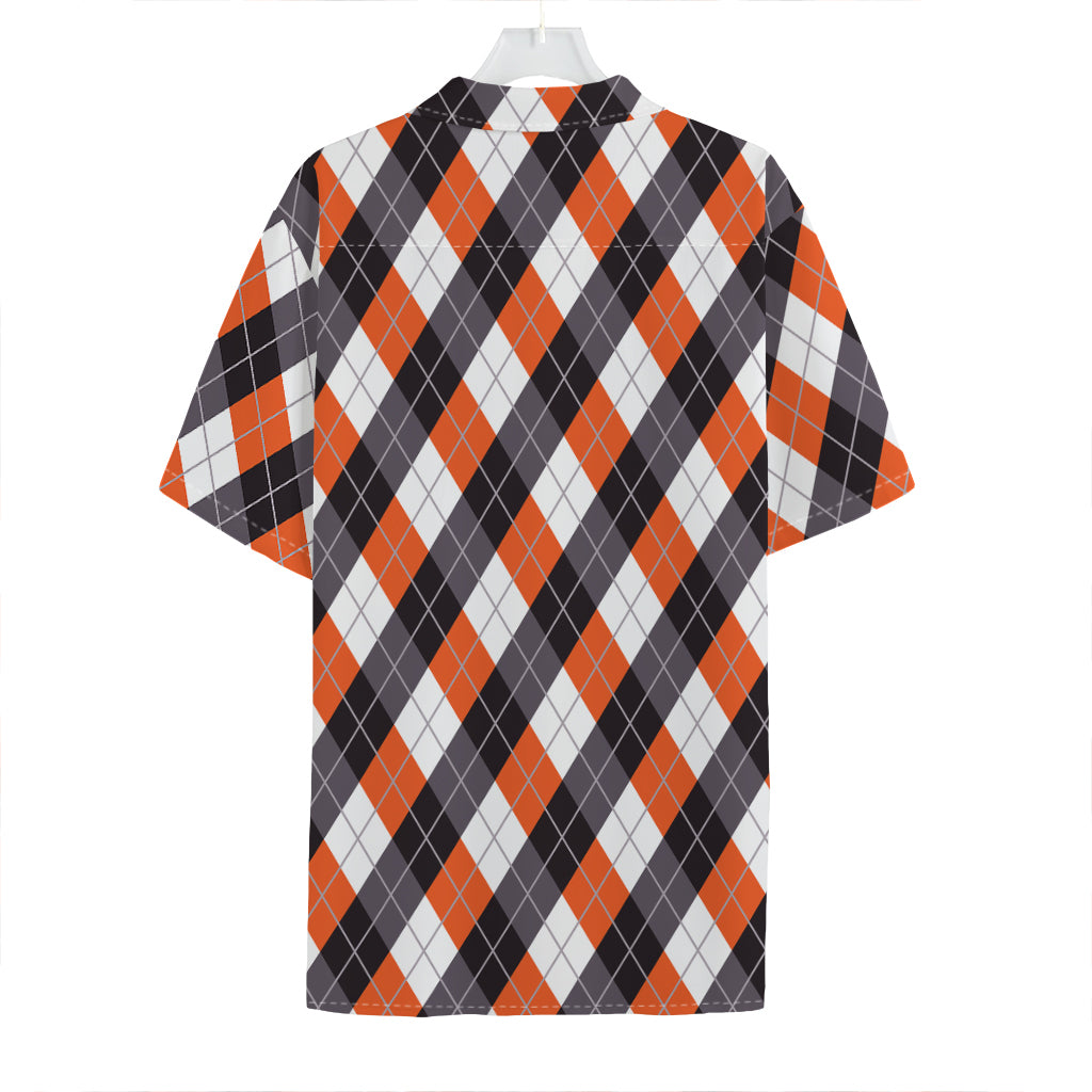 Halloween Party Argyle Pattern Print Hawaiian Shirt