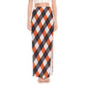 Halloween Party Argyle Pattern Print High Slit Maxi Skirt